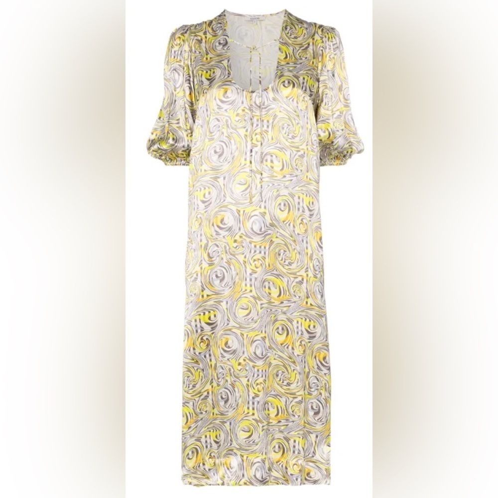 Ganni Swirl Print Midi Dress Size 4